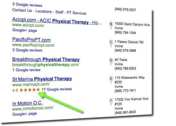 physical therapy search engine marketing