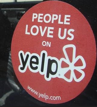yelp window sticker