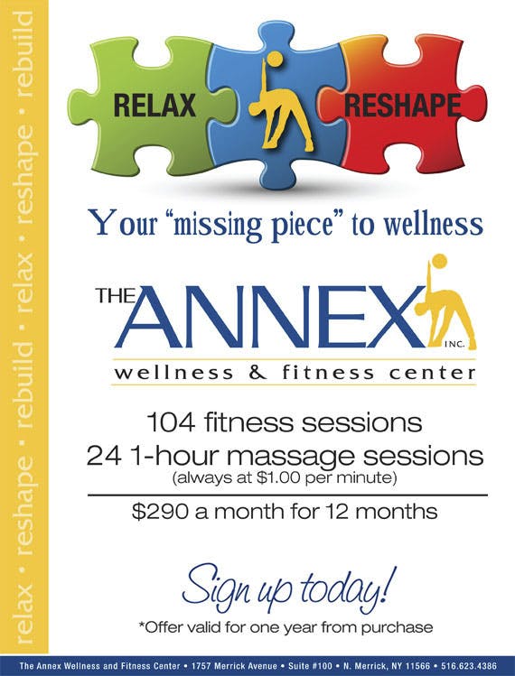 Relax & Rehape - 104 fitness sessions and 24 one-hour massage sessions $290 per month for 12 months