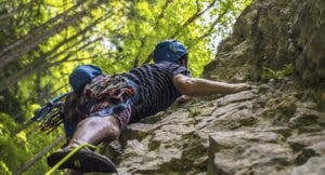 Man Avoiding Rock Climbing Injuries