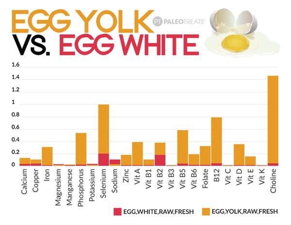 egg white vs egg yolk chart