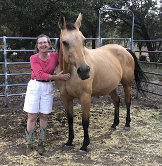 Bridgett and Sandy (her horse)