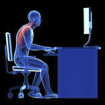 Work posture causes upper back pain