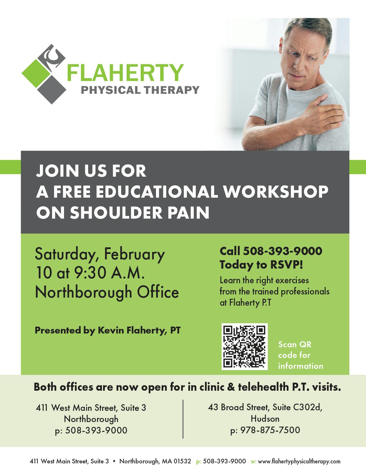 Join Us for a Free Educational Workshop on Shoulder Pain | TSaturday, February 10th at 9:30 a.m.