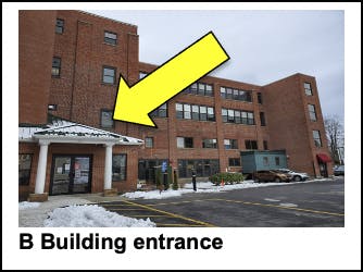 B building entrance