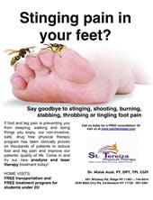 Stinging pain in your feet