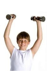 Description: teen lifting weights