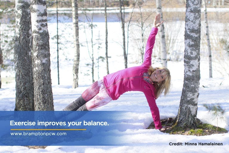 Exercise improves your balance.