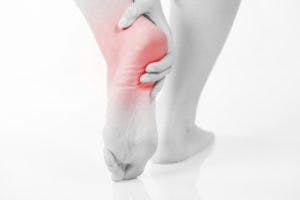 photo of person with plantar fasciitis and heel pain