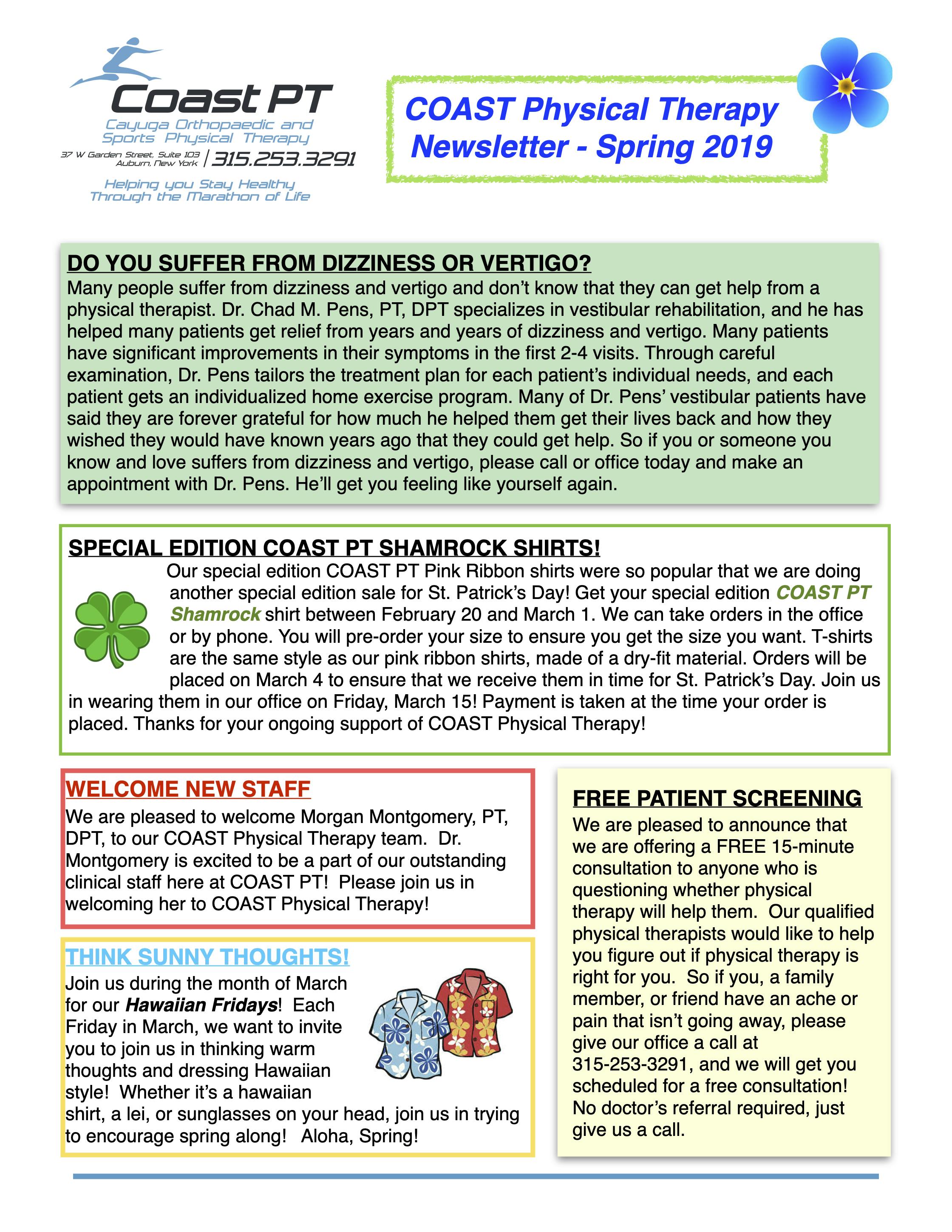 Coast PT Spring Newsletter 2019 p. 2